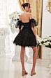 LaDivine Dress KV1089 Puff Sleeves A-Line Short Dress