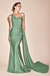LaDivine PT004 Asymmetric Neck Side Overskirt Dress
