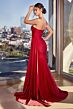 LaDivine PT004 Asymmetric Neck Side Overskirt Dress