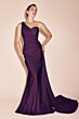 LaDivine PT004 Asymmetric Neck Side Overskirt Dress
