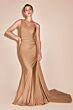 LaDivine PT004 Asymmetric Neck Side Overskirt Dress