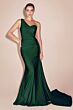 LaDivine PT004 Asymmetric Neck Side Overskirt Dress
