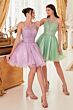 LaDivine Dress UJ0119 Halter Neck Curly Hem Cocktail Dress