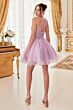 LaDivine Dress UJ0119 Halter Neck Curly Hem Cocktail Dress
