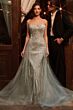 Ladivine CB158 Beaded Overskirt Sweetheart Neck Dress