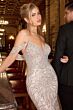 LaDivine CC0689 Plunging Neck Off-The-Shoulder Embellished Dress