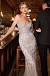 LaDivine CC0689 Plunging Neck Off-The-Shoulder Embellished Dress