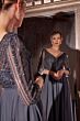 Ladivine CC446 Beaded Bodice A-Line Plunging Neck Dress