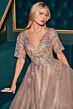 LaDivine CD726 Short Sleeve A-Line Lace Applique Dress