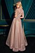 LaDivine CD726 Short Sleeve A-Line Lace Applique Dress