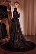 Ladivine CD749 Tulle Overskirt Queen Anne Neck Lace Dress