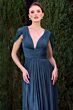LaDivine CD413 Cowl Back Ruched Dress