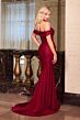 LaDivine CD667 Sweep Train Off The Shoulder Dress
