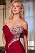 LaDivine CD667 Sweep Train Off The Shoulder Dress