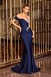 LaDivine CD667 Sweep Train Off The Shoulder Dress