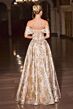 LaDivine CD682 Floral Jacquard Off The Shoulder Dress