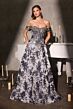 LaDivine CD682 Floral Jacquard Off The Shoulder Dress