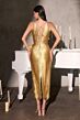 LaDivine CDS564 Halter Neckline Embellished Dress