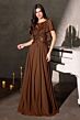 LaDivine CL09 Flutter Sleeve Scoop Neckline Dress