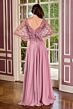 LaDivine CL10 Cape Sleeve V-Neckline Dress