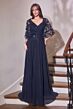 LaDivine CL10 Cape Sleeve V-Neckline Dress