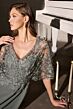 LaDivine CL10 Cape Sleeve V-Neckline Dress