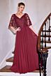 LaDivine CL10 Cape Sleeve V-Neckline Dress