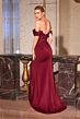 LaDivine CM387 Ruffle Slit Off The Shoulder Dress