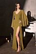 LaDivine CM8248 Side Tail Cape Sleeve Dress