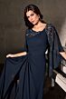 LaDivine CR884 Keyhole Back Cape Sleeve Dress