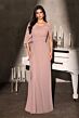 LaDivine CR884 Keyhole Back Cape Sleeve Dress