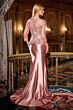 LaDivine CD720 Peplum Lace Top Satin Skirt Dress
