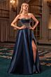 LaDivine CK2405 Lace-Up Back Sweetheart Neck Dress