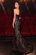 LaDivine CB174 Corset Bodice Strapless Black Nude Dress