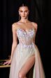 LaDivine CD2418 Sweetheart Neck High Slit A-Line Dress