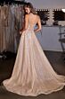 LaDivine CD658 Sleeveless Detachable Overskirt Champagne Gold Dress