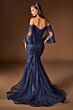 LaDivine CD659 Bell Sleeve Mermaid Off The Shoulder Dress