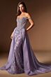 LaDivine CDS570 Off The Shoulder Slim-Flare Overskirt Dress