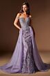 LaDivine CDS570 Off The Shoulder Slim-Flare Overskirt Dress