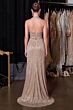 LaDivine CH2625 Plunging Halter Neck Rose Gold Dress