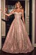 LaDivine J915 Sweetheart Neck Glitter Tulle Corset Dress