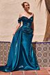 LaDivine J916 Side Tail Slim-Flare Asymmetric Neck Dress