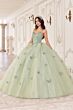 LaDivine 15718 Corset Bodice Butterfly Skirt Dress