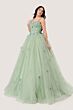 LaDivine 15718 Corset Bodice Butterfly Skirt Dress