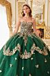 LaDivine 15721 Cape Sleeve Scallop Overlay Dress