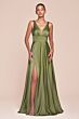 LaDivine 7469 V-Neck Slit Skirt Dress