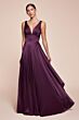 LaDivine 7469 V-Neck Slit Skirt Dress