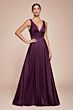 LaDivine 7469 V-Neck Slit Skirt Dress