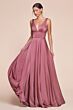 LaDivine 7469 V-Neck Slit Skirt Dress