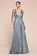 LaDivine 7469 V-Neck Slit Skirt Dress